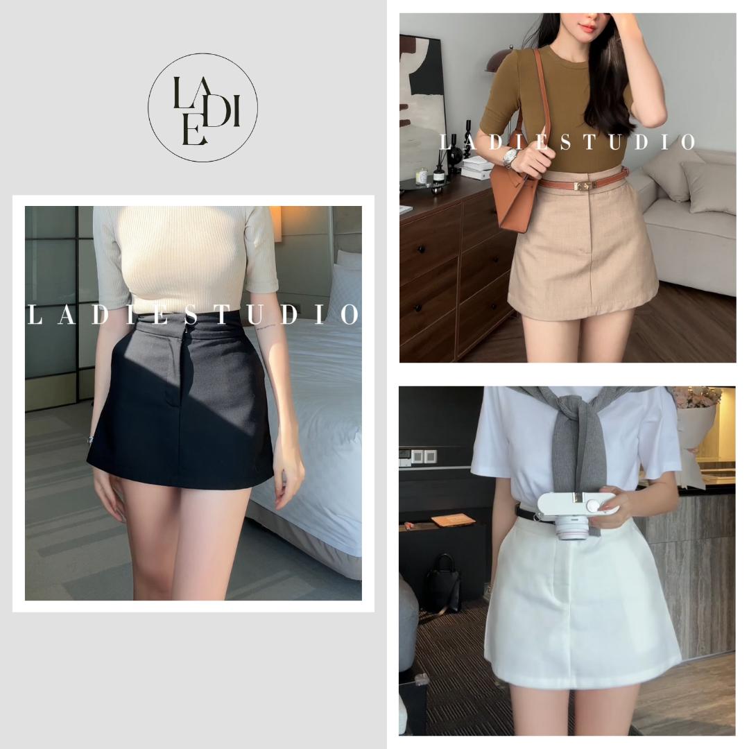 Chân váy Basic Skirt dáng ngắn chất Rasberry dày dặn, CV07, Ladie Studio