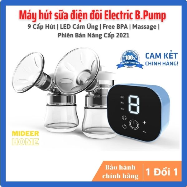 Máy hút sữa điện đôi 3 chế độ (Kích sữa, Hút êm ái như em bé bú) cap sạc tiện lợi - Mideer Home