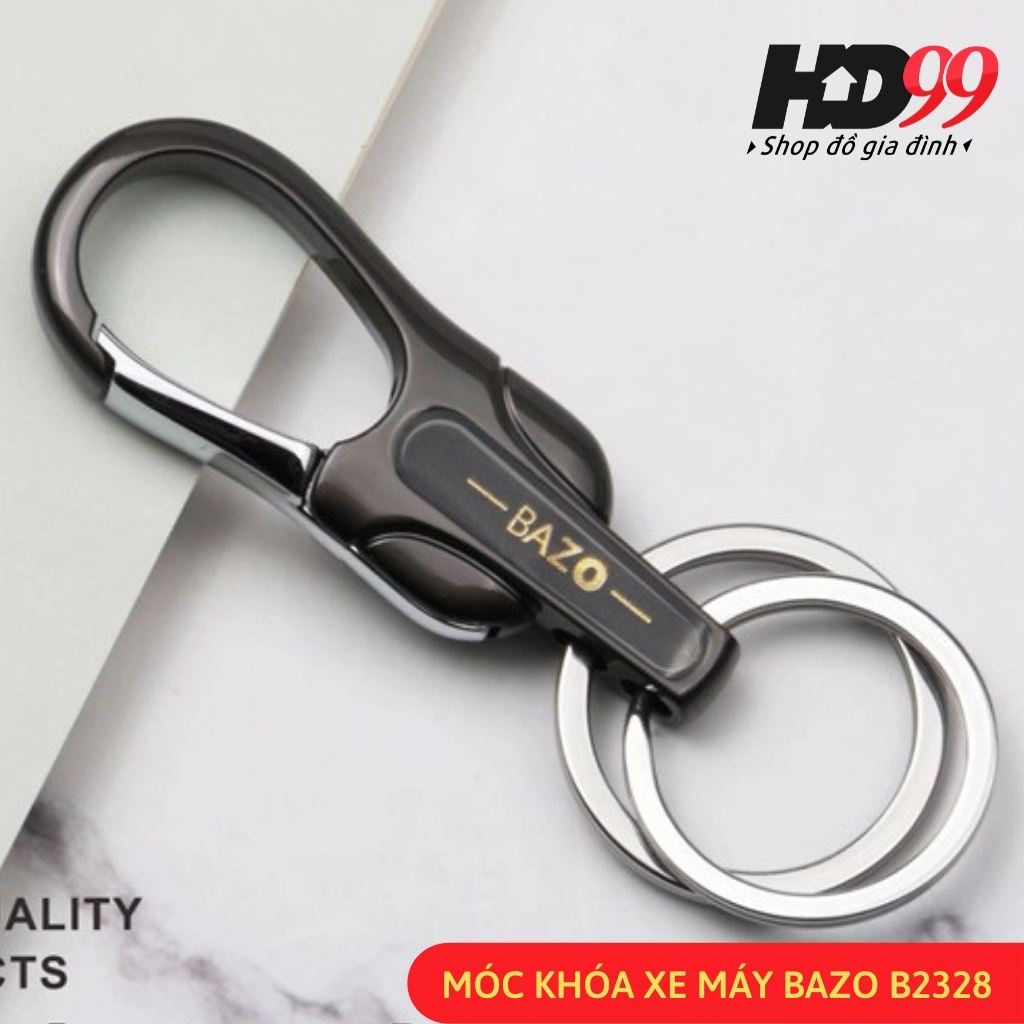 Móc khóa Ô tô Xe máy BAZO B2328 | Chất liệu Thép chuyên dụng mạ Crome sáng bóng, phong cách Cổ điển, lịch lãm