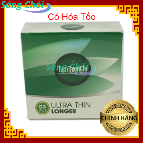 Bao Cao Su Tâm Thiện Chí ULTRA THIN LONGER Hộp 3 Chiếc - Siêu Mỏng Kéo Dài Thời Gian Không Xuất Tinh Sớm - Tâm Thiện Chí ULTRA THIN LONGER Condoms 3s - Delay Climax Prolong Excitement Longer Lasting Prevent Premature Ejaculation - BCS TTC