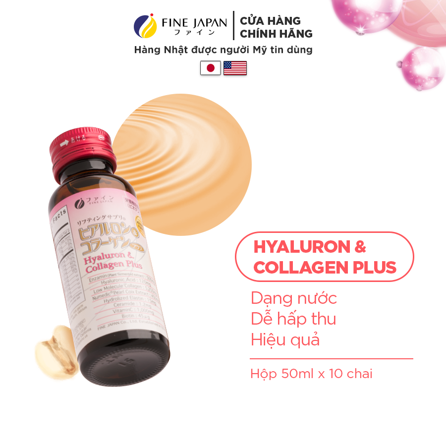 Combo 2 Hyaluron & Collagen Plus Fine Japan Đẩy Lùi Lão Hoá