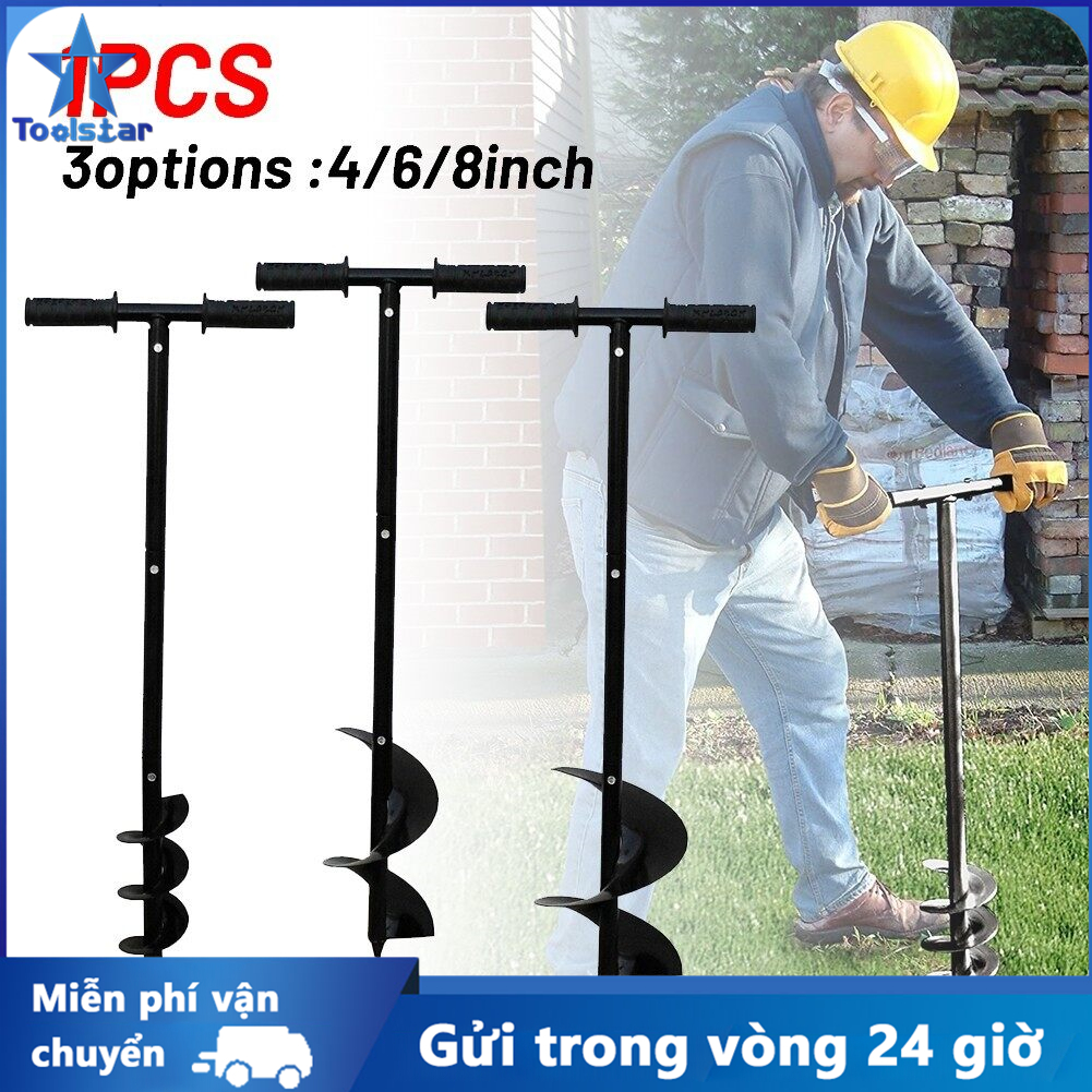 Toolstar Máy Khoan Đất Máy Đào Lỗ Thủ Công Cho Cây, Trồng Vườn/Đất Thông Rau Trồng Cây Ăn Quả 4/6/8Inch