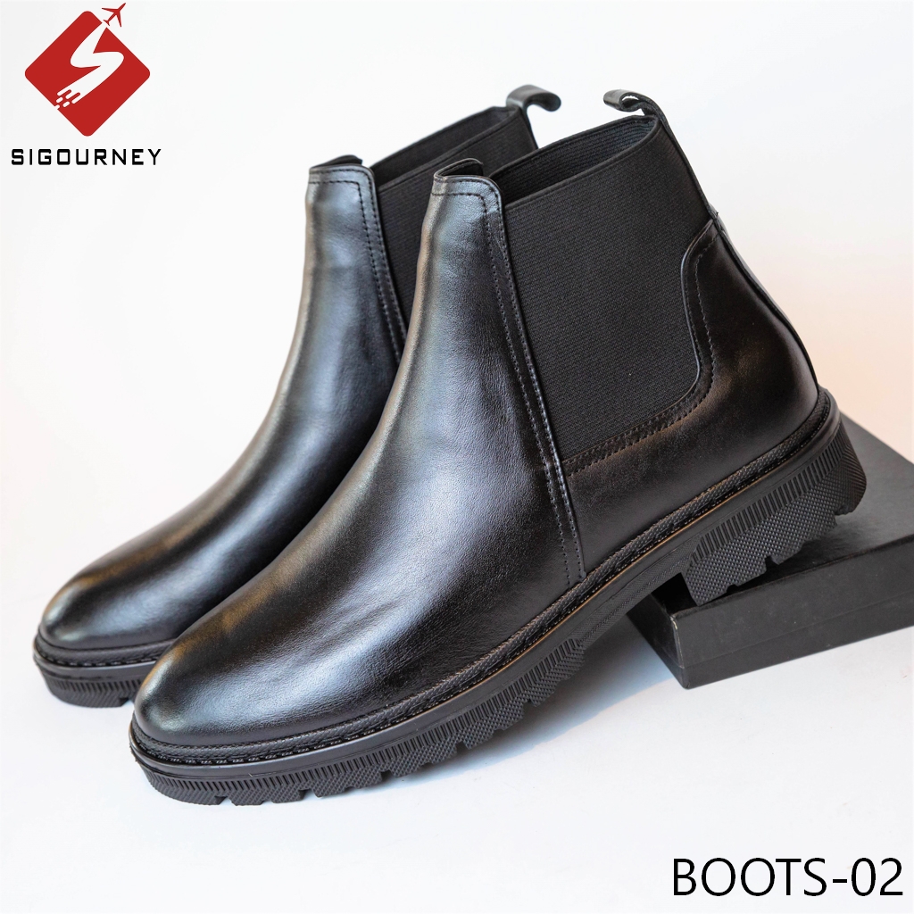 Giày Chelsea Boots Nam Cao Cổ Mũi Tròn Trẻ Trung BOOTS-02