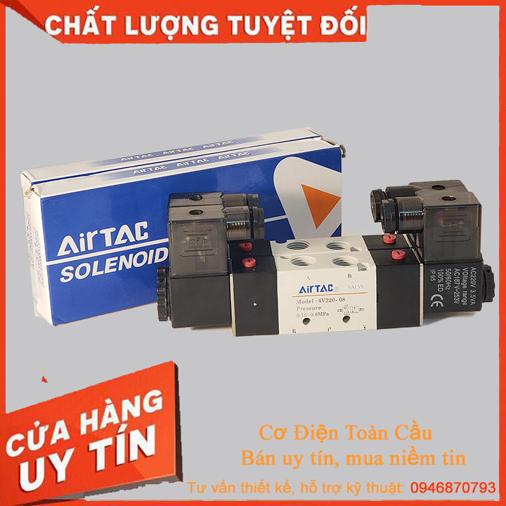 Van điện từ 4v220-08 24v 220v