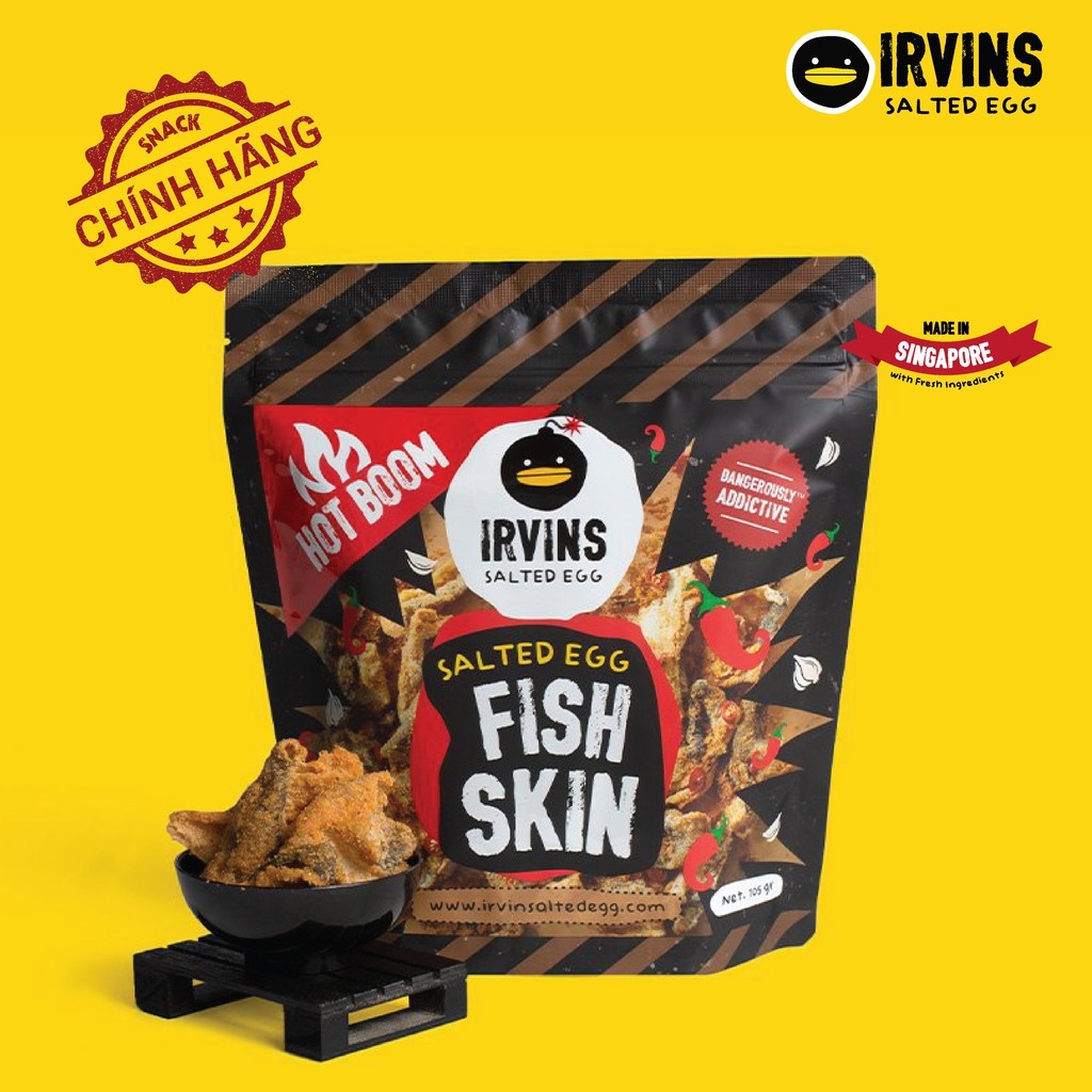 Hot sales cheap Da cá trứng muối cay IRVINS - Hotboom Salted Egg Fish Skin
