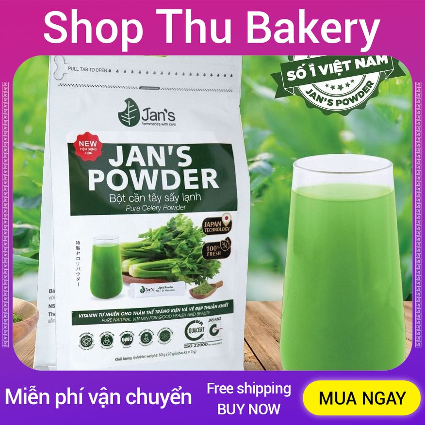 Bột Cần Tây Sấy Lạnh Jan's mới 20 gói tiện dụng DTK61470015 - Shop Thu Bakery - Jan's refrigerated western powder has 20 handy packages