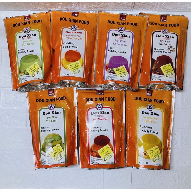 BỘT PUDDING ĐỦ VỊ HÀNG HUY DOUXIAN tách lẻ túi 50g_Shop haimy