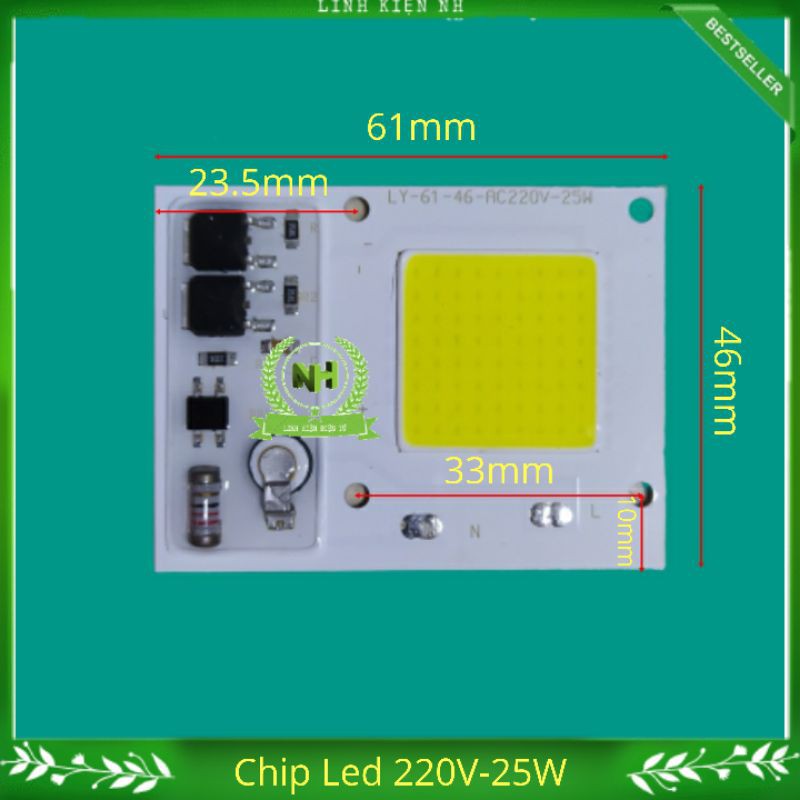 Nhân led/ chip led 220v - 25w