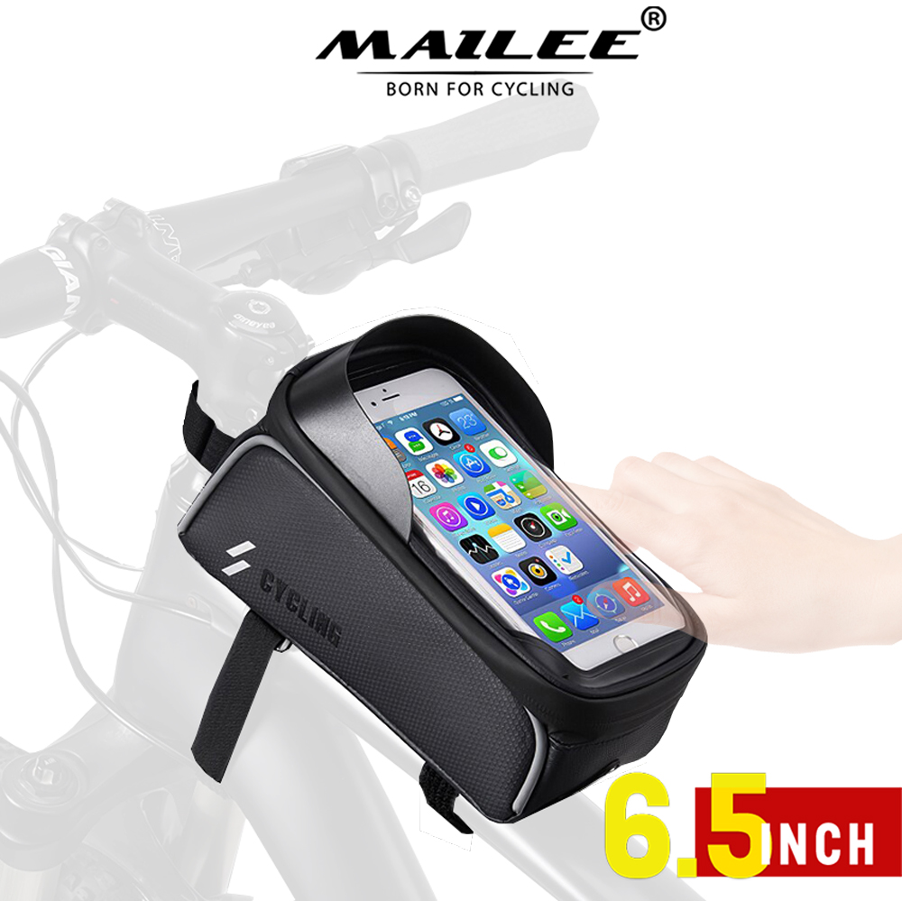 Túi đeo thể thao và treo xe đạp Gắn Sườn Trước Xe Đạp Có Giá Đỡ Đựng Điện Thoại Màn Hình Cảm Ứng Dưới 6.5 Inch Chống Thấm Nước - túi treo sườn xe đựng điện thoại cảm ứng khi lái xe