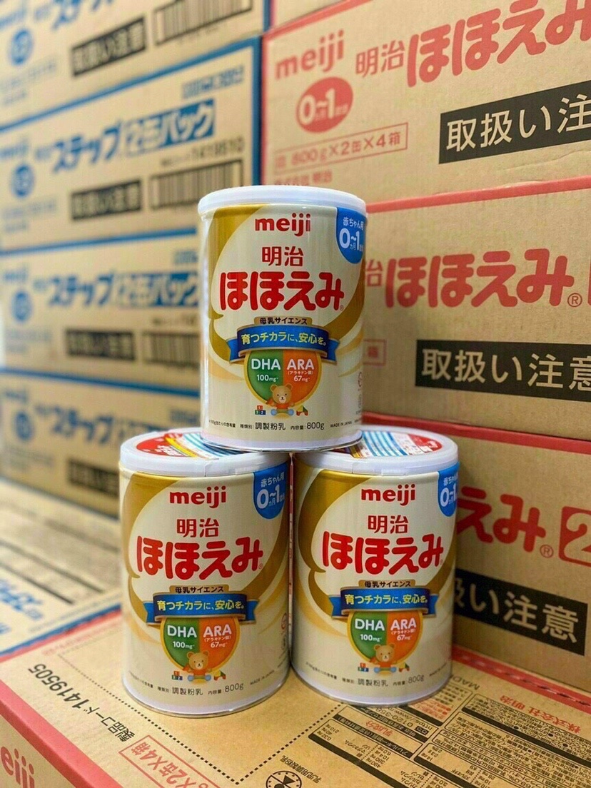 CẢ THÙNG 8 LON Sữa meiji lon 0-1, Meiji lon 1-3 date 2024