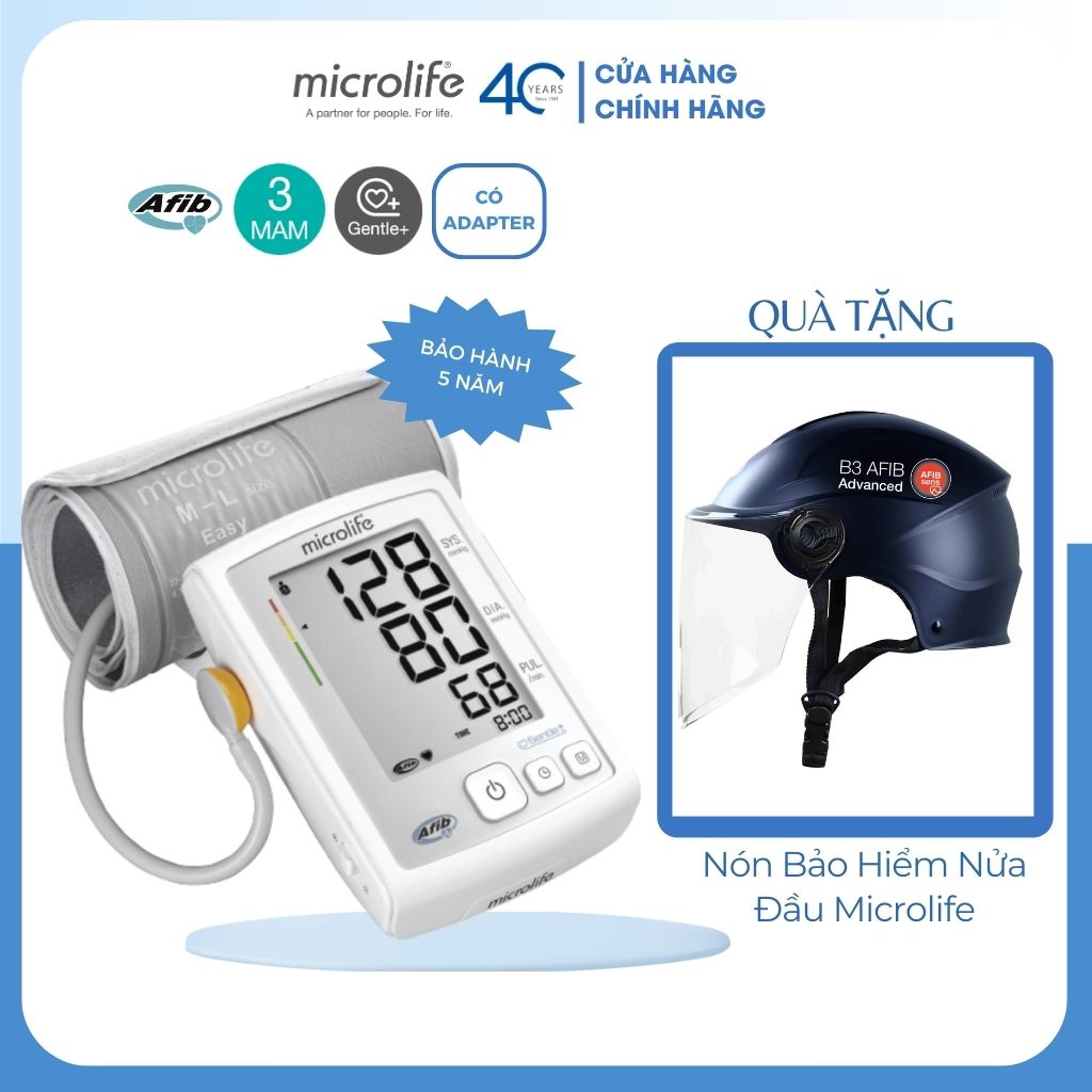 Máy đo huyết áp điện tử bắp tay microlife a5 , công nghệ afib cảnh báo rung nhĩ, phòng đột qụy, bảo hành 5 năm