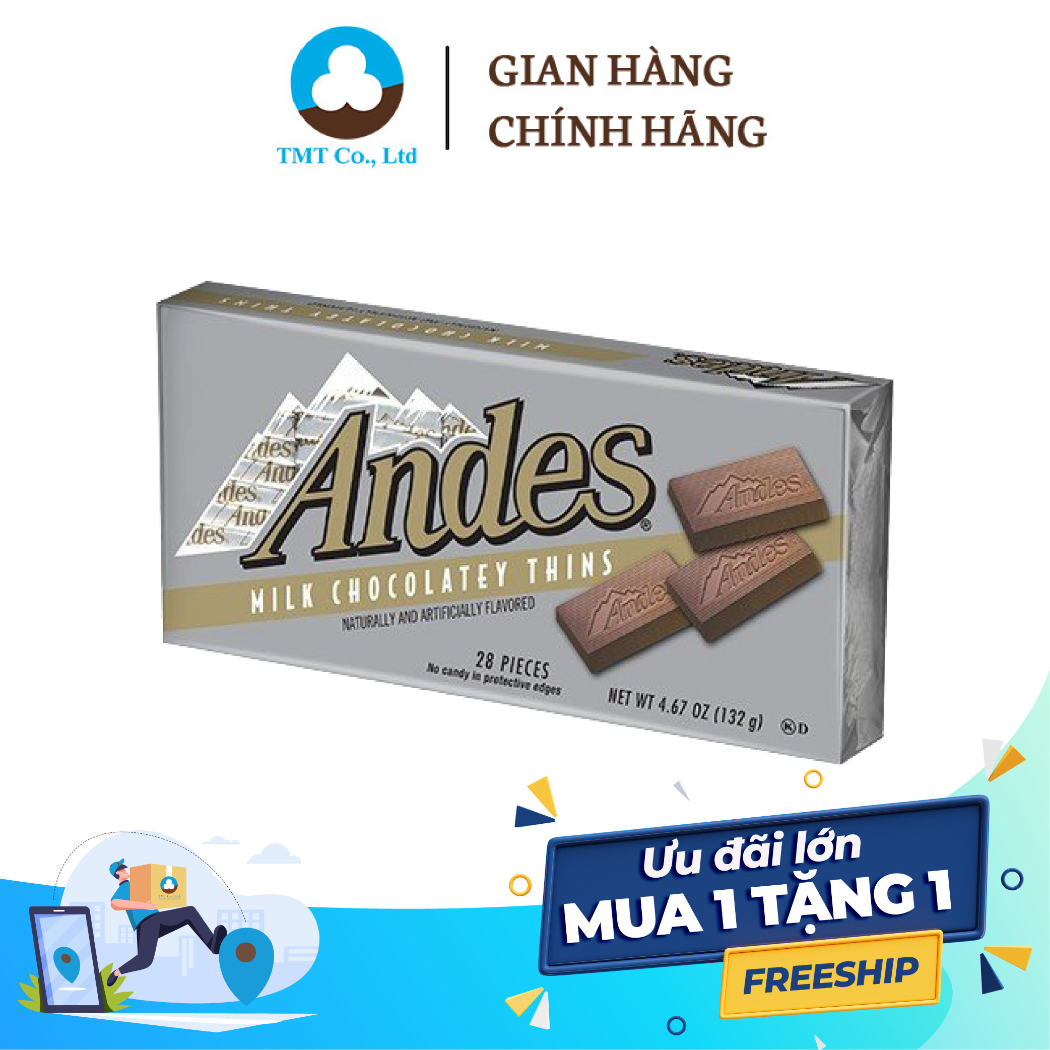 Kẹo socola sữa Andes 132g