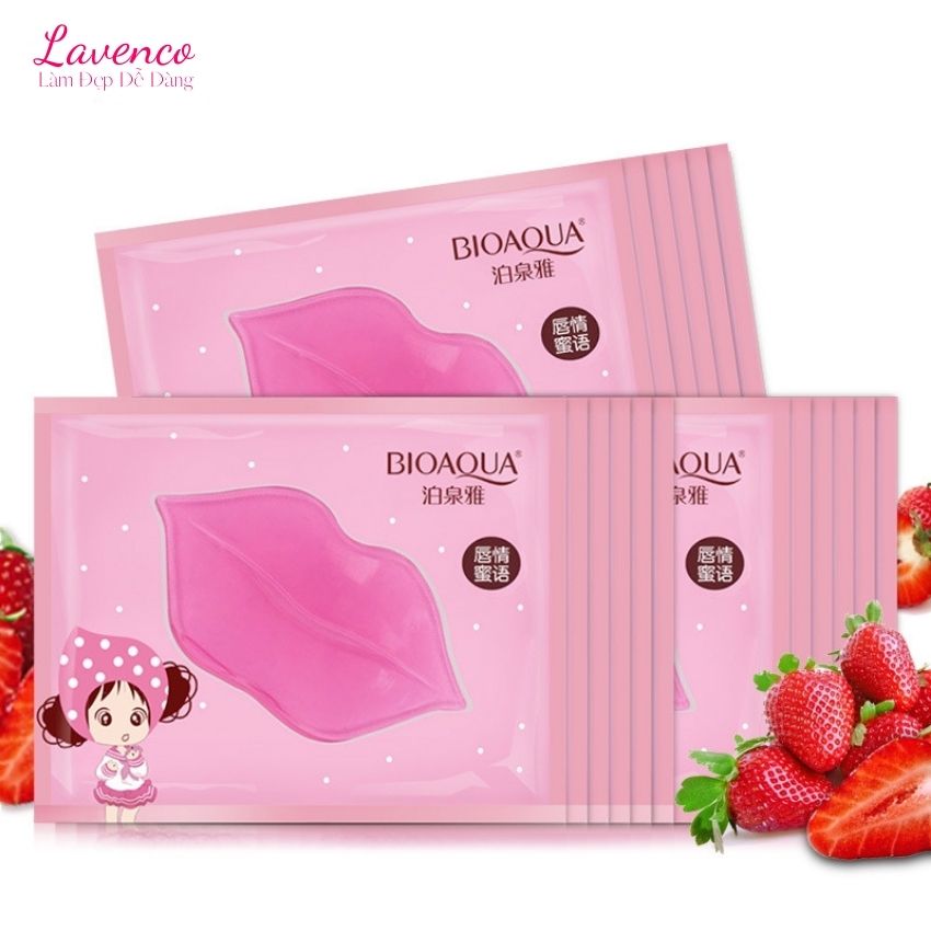 Mặt nạ môi Bioaqua mặt nạ dưỡng môi giảm thâm dưỡng ẩm làm mịn môi Bioaqua lavenco Bi073