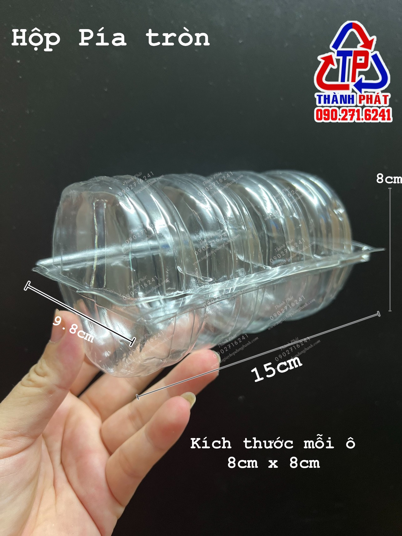 100 hộp đựng 4 cái bánh pía 200g - hộp bánh pía tròn đựng 4 cái