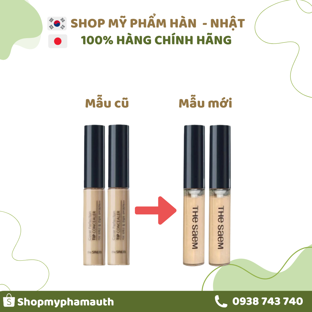 Kem che khuyết điểm The Saem Cover Perfection Tip Concealer (6.5g)