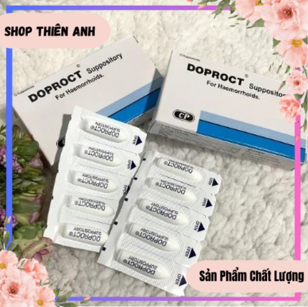 Hộp 10v đặt trĩ doproct thái lan giảm ngứa , rát , đau nhứt hậu môn