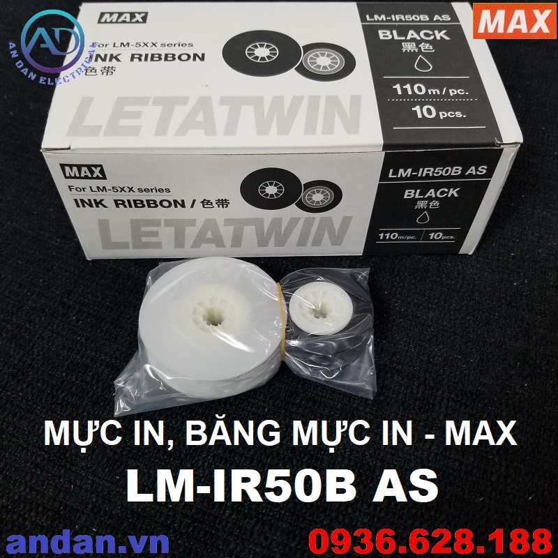 Mực in max lm-ir50b as , hàng nhập khẩu chính hãng max, dùng cho máy in đầu cốt max lm-550a, lm-550e