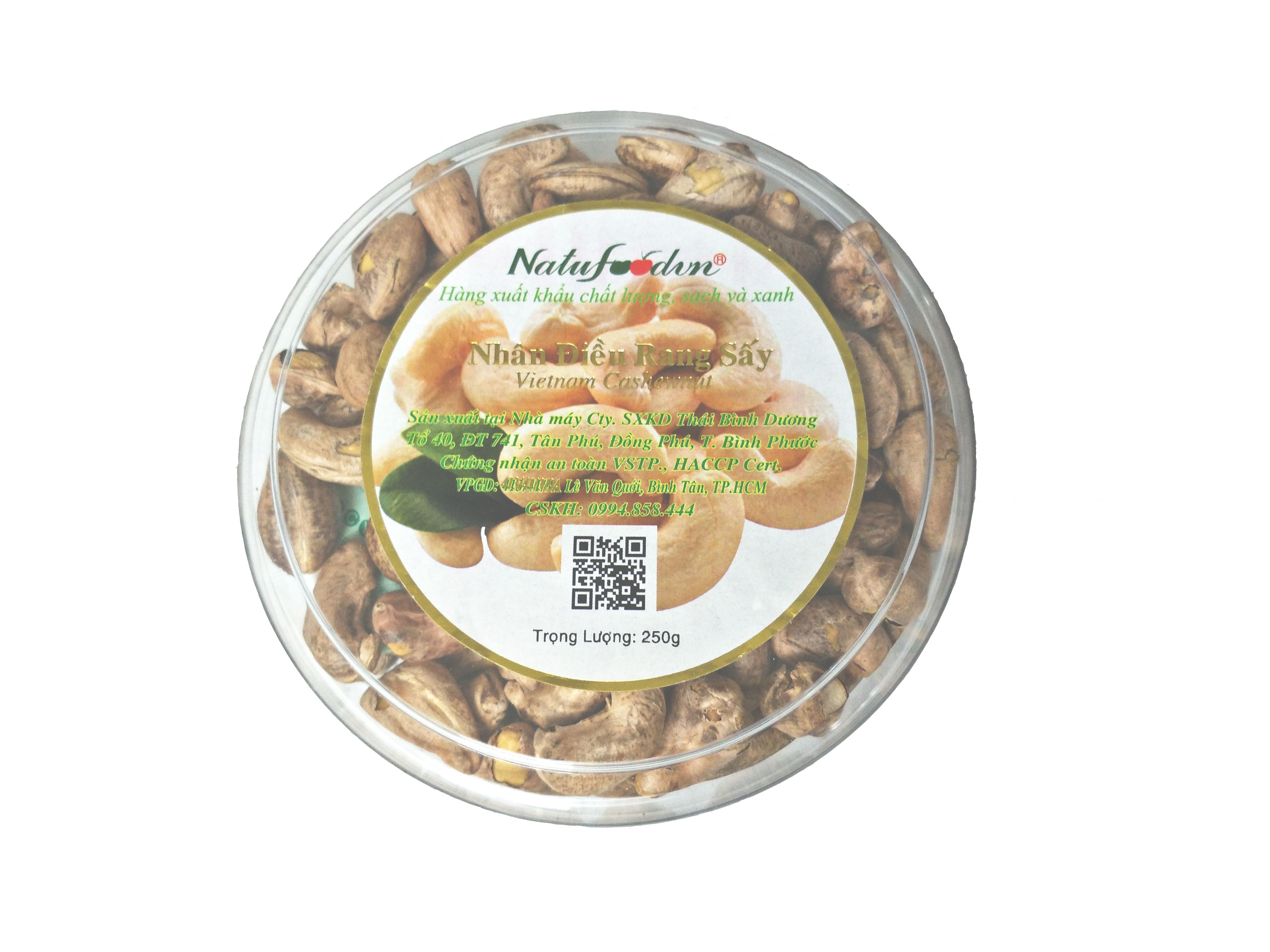 Hạt điều rang muối vỏ lụa 250g natufoodvn | đặc sản bình phước giòn ngon