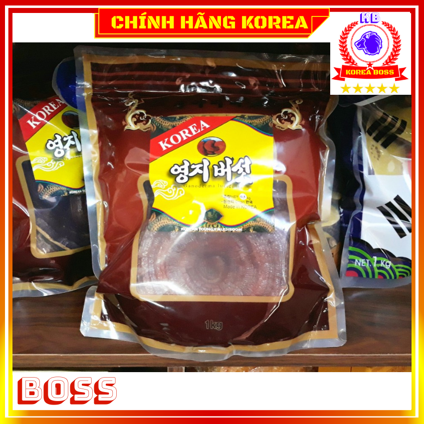 Nấm linh chi đỏ hàn quốc chính hãng, túi nâu 1kg - Thanh lọc cơ thể, giải độc gan, phòng ung thư - koreaboss