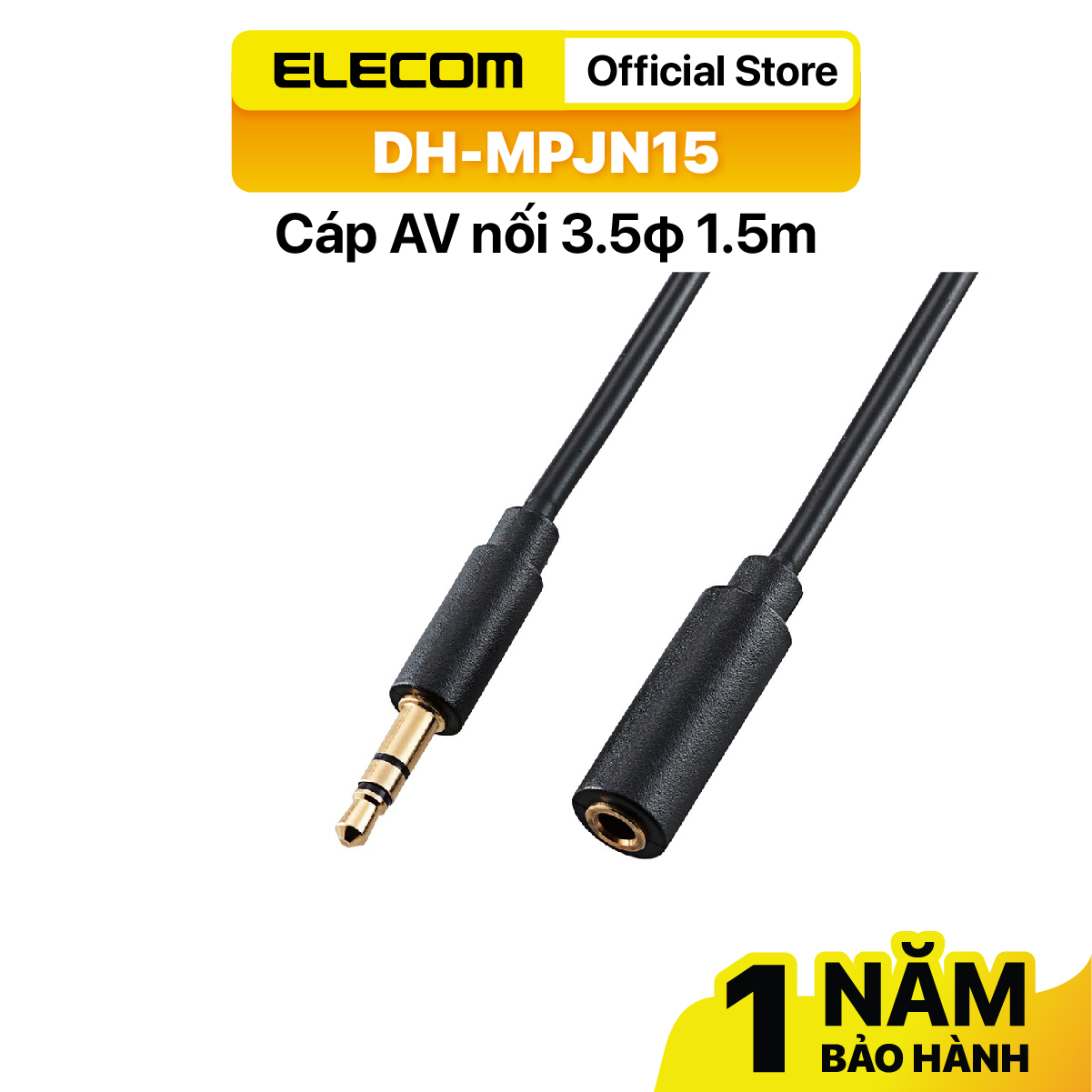 Cáp audio nối dài jack 3.5mm elecom dh-mpjn15 dh-mpjn30 hàng chính hãng - bảo hành 12 tháng