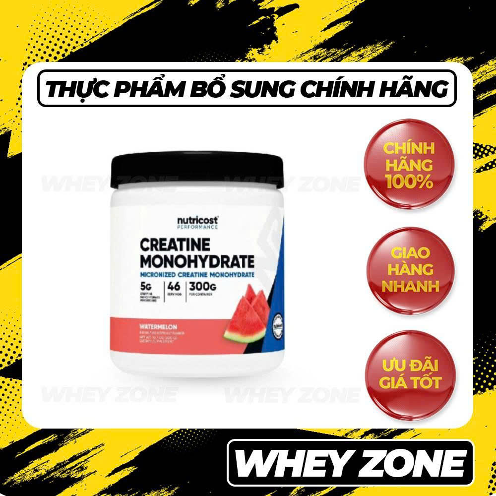 Nutricost Creatine 300g – Tập Luyện Cường Độ Cao