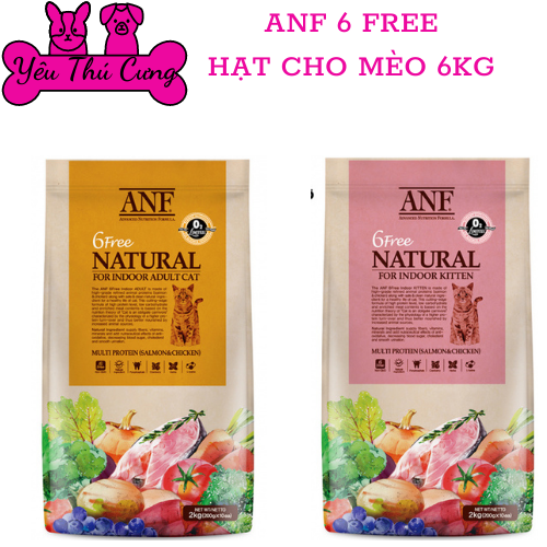 6kg - Hạt ANF 6 Free hữu cơ dinh dưỡng cho Mèo - Hàn Quốc YÊU THÚ CƯNG