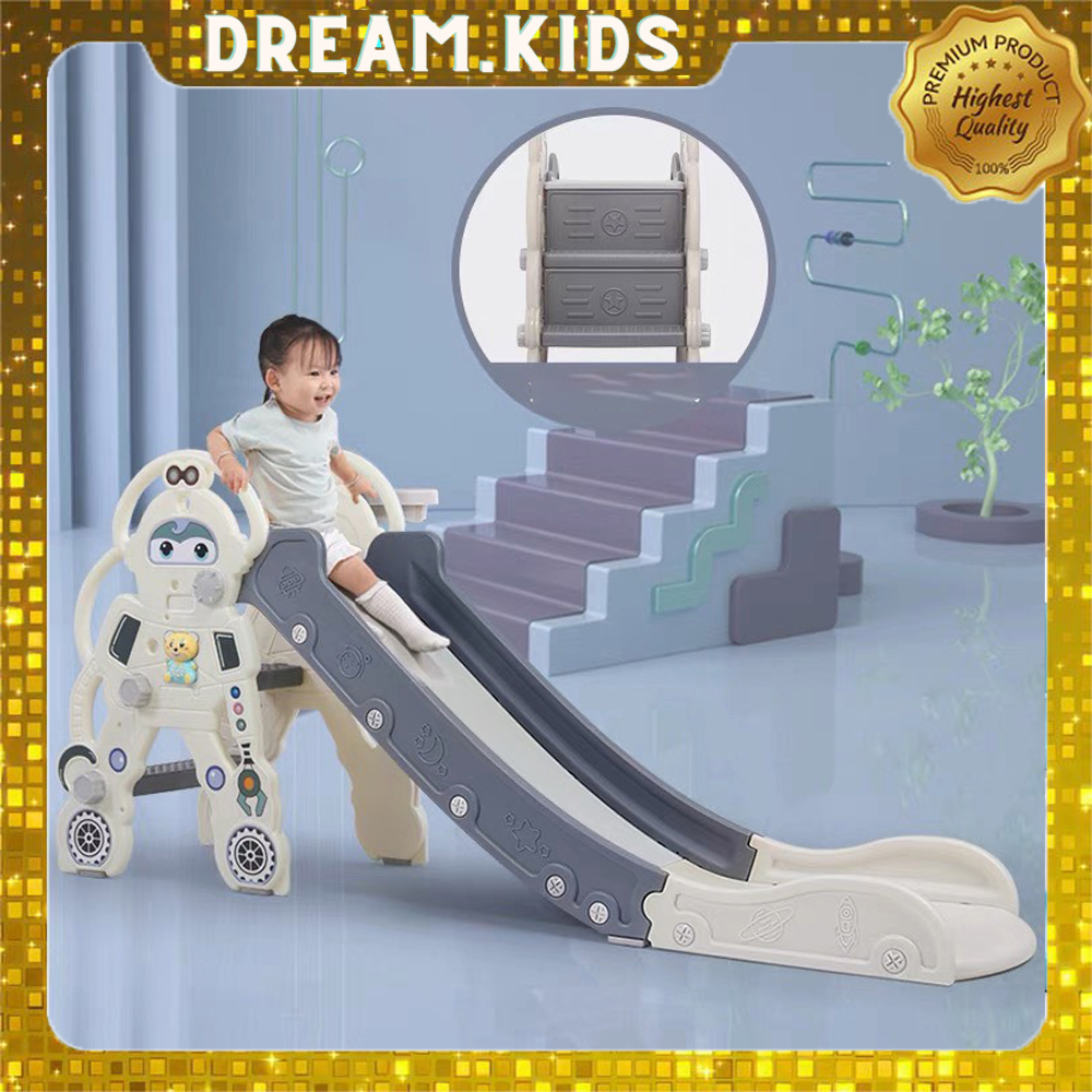 Cầu trượt trẻ em mẫu ROBOT tặng kèm bóng rổ cho bé từ 1 tuổi bảo hành 12 tháng