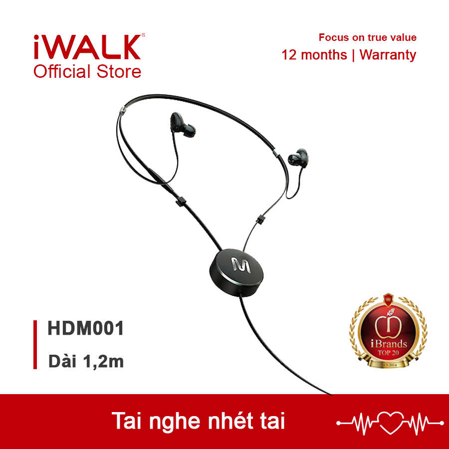 Tai nghe nhét tai cao cấp iwalk hdm001 - hãng phân phối chính thức