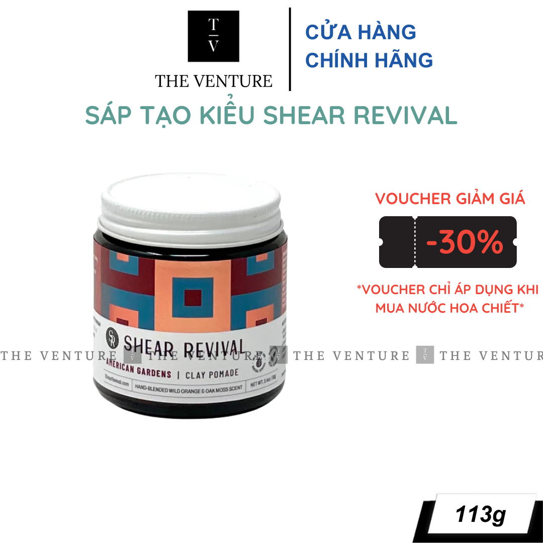 Sáp Vuốt Tóc Shear Revival American Gardens Clay Pomade Chính Hãng - 96 Gram