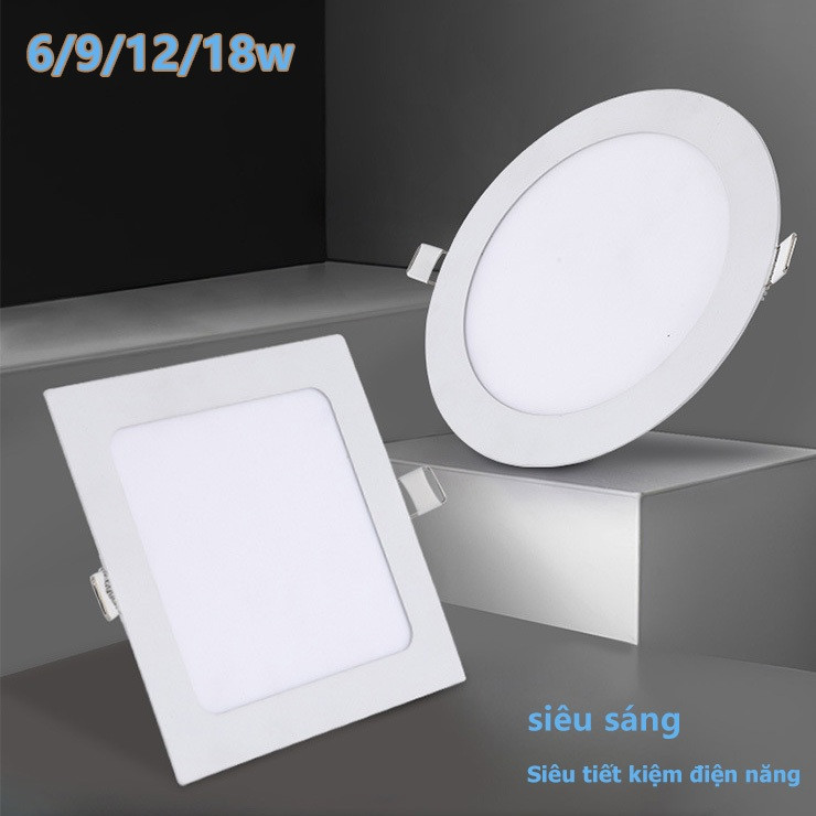 Đèn Led âm trần siêu mỏng 6w 9w 12w 18w ánh sáng trắng