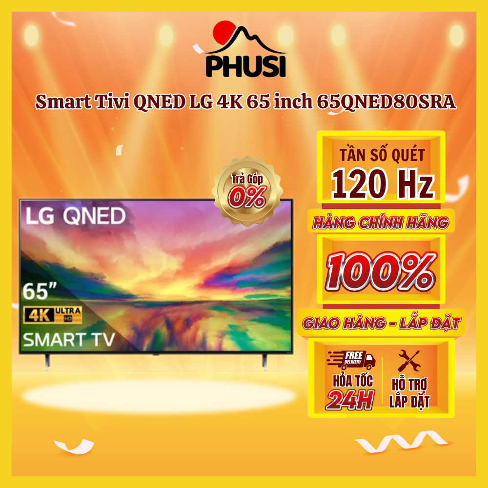 ✅[HCM] [Trả Góp] Smart Tivi LG QNED 4K 65 Inch 65QNED80SRA - Magic Remote và LG Voice Search tìm kiếm bằng giọng nó
