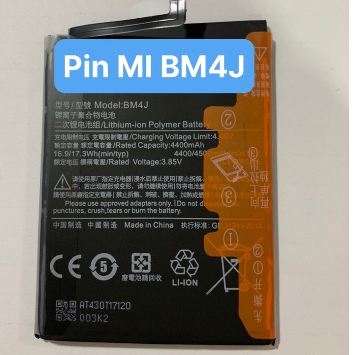Pin xiaomi redmi note 8 pro / bm4j / 4500mah / zin hãng có bảo hành