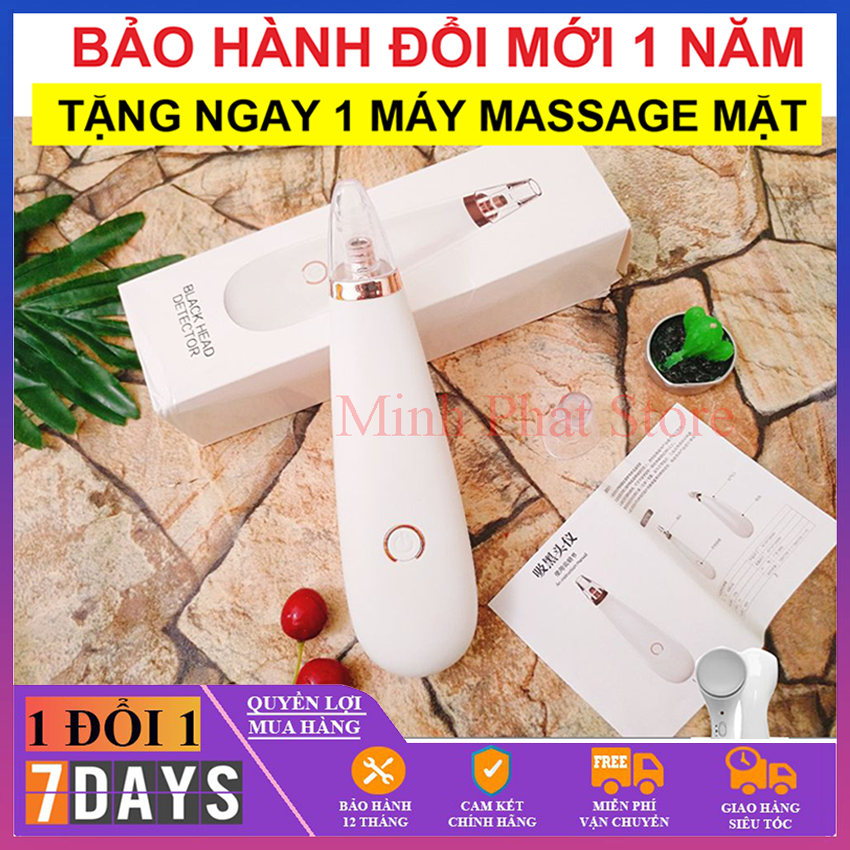 Máy Hút Mụn Cầm Tay 5 Lực Cao Cấp Black Head Detector Dùng Pin Tiểu Siêu Tiện Dụng 4.7 Tặng Mát Xa mặt Ion