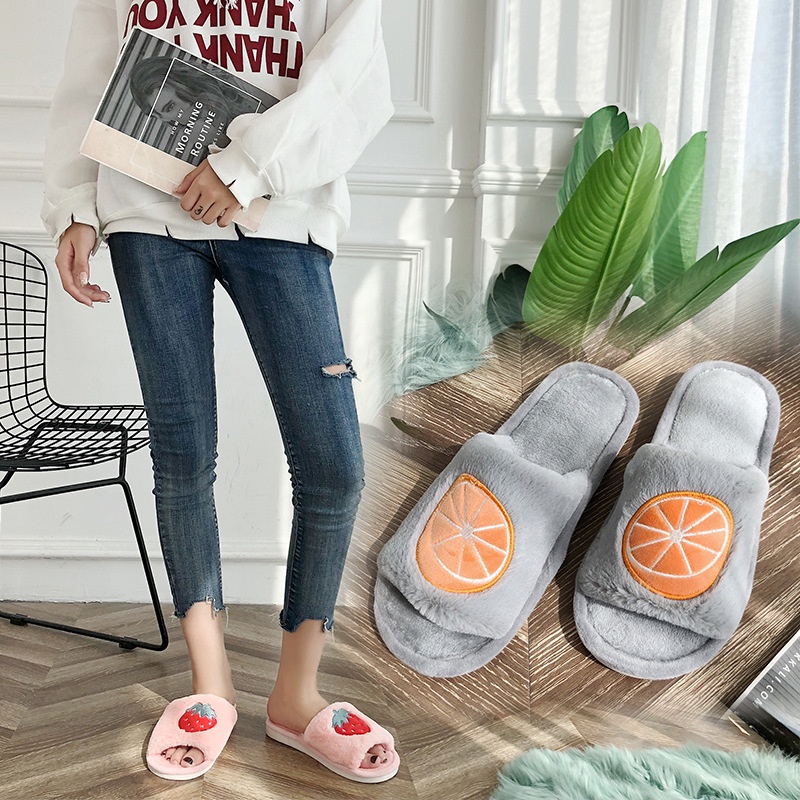 DÉP LÔNG TRÁI CẤY ĐẾ CAO SU SIÊU ÊM CHÂN