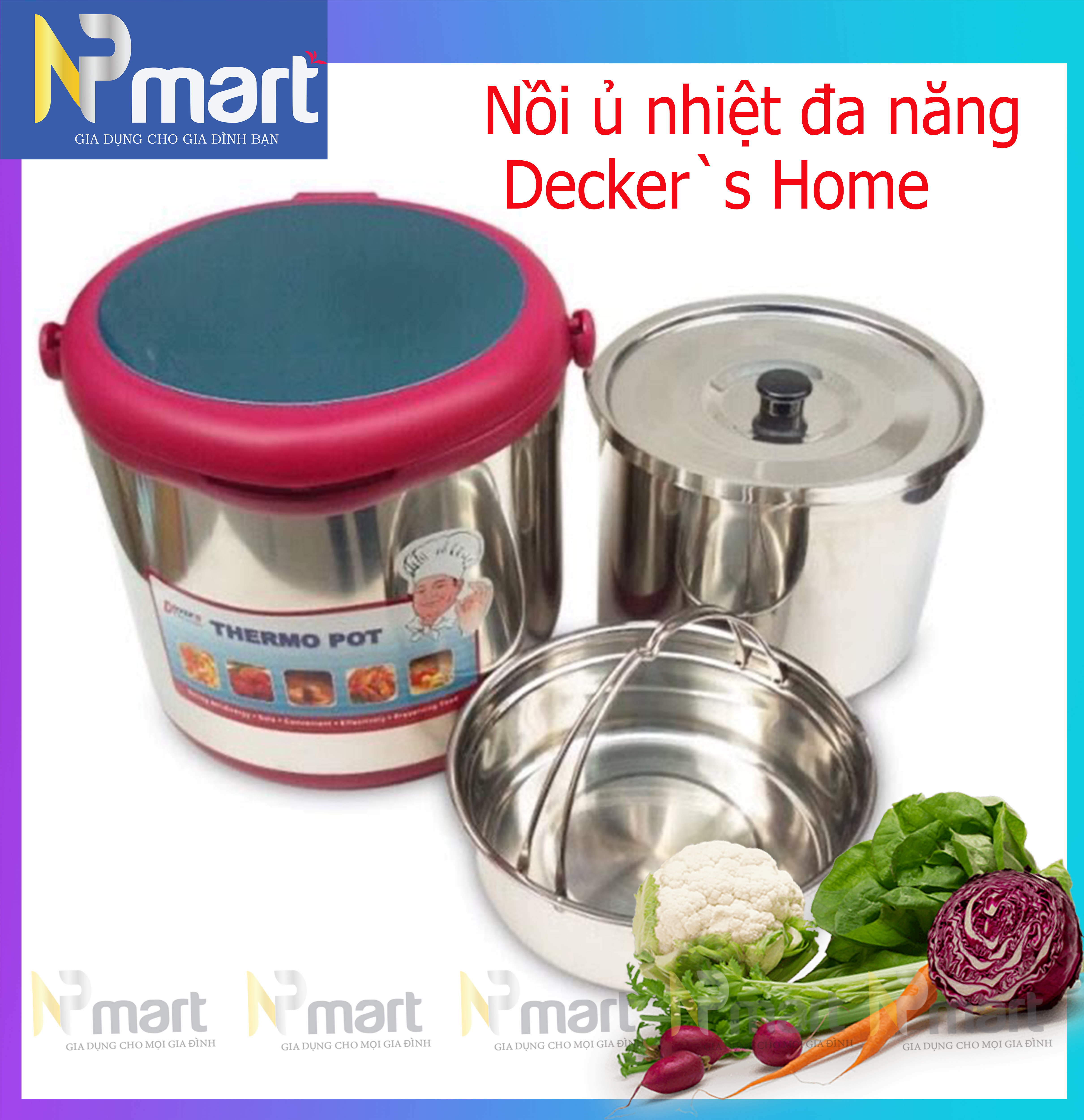 Nồi ủ nhiệt đa năng 5lit decker’s home sx-50df - hàng chính hãng