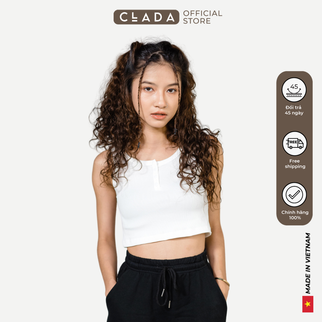 Áo 3 lỗ nữ croptop cài cúc cotton sergio - al007