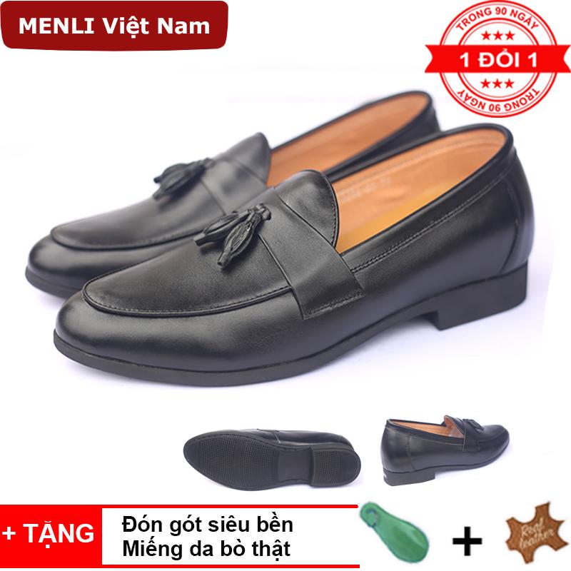 Giày da thật menli tclz19 tăng chiều cao 6.5cm