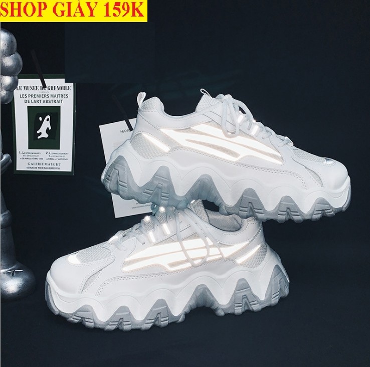 [GIÀY PHẢN QUANG, ĐẾ CAO] Giày thể thao nam VUA GIÀY vạch phản quang, đế tăng chiều cao 345