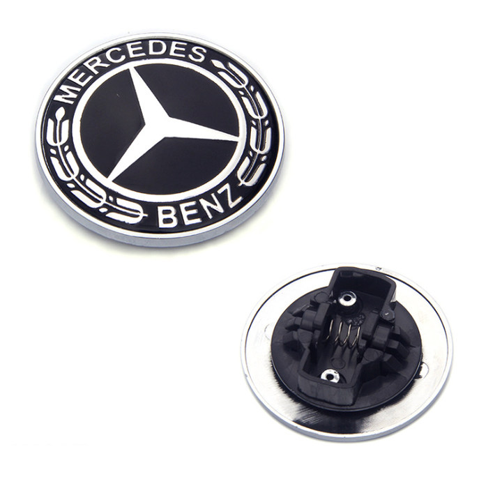 Logo nắp capo đầu xe ô tô, xe hơi Mercedes W204 ( Màu đen)