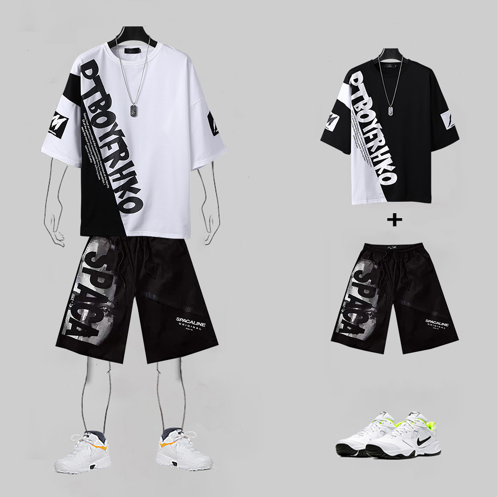 Bộ Quần Áo Thun Nam Áo Ngắn Tay PT BOYFRHKO Kết Hợp Quần Shorts In Chữ Basic Chất Thun Thấm Hút Mồ Hôi Thời Trang SMARTLY GIRL SET NAM 90000168C