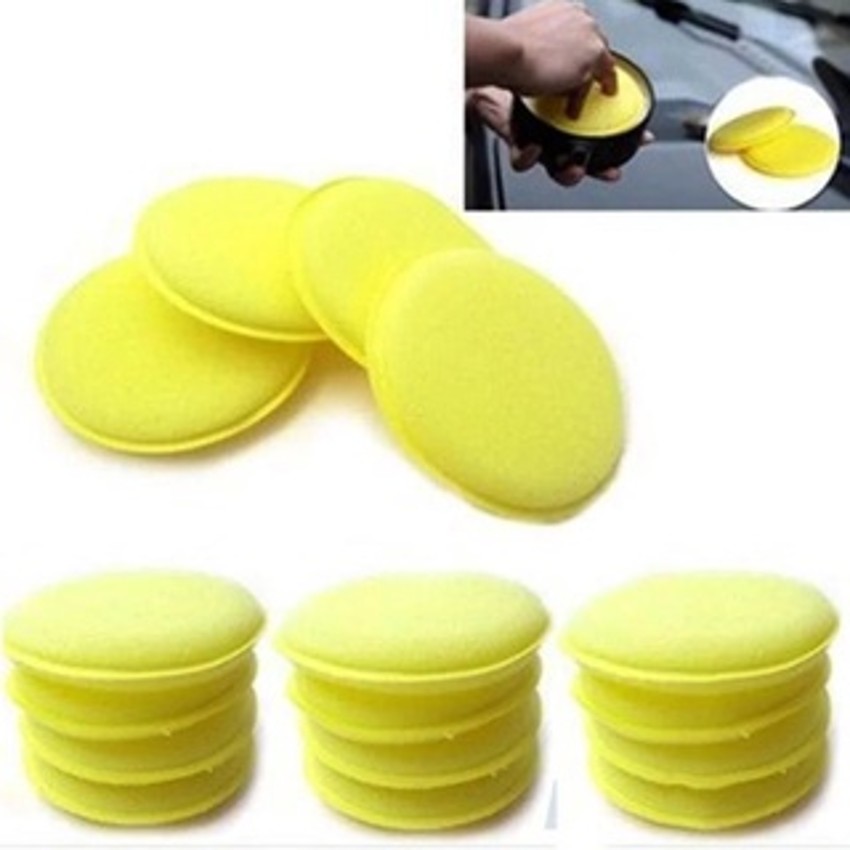Mút xốp đánh bóng sơn xe ô tô chuyên dụng, hình tròn màu vàng đường kính 11cm
