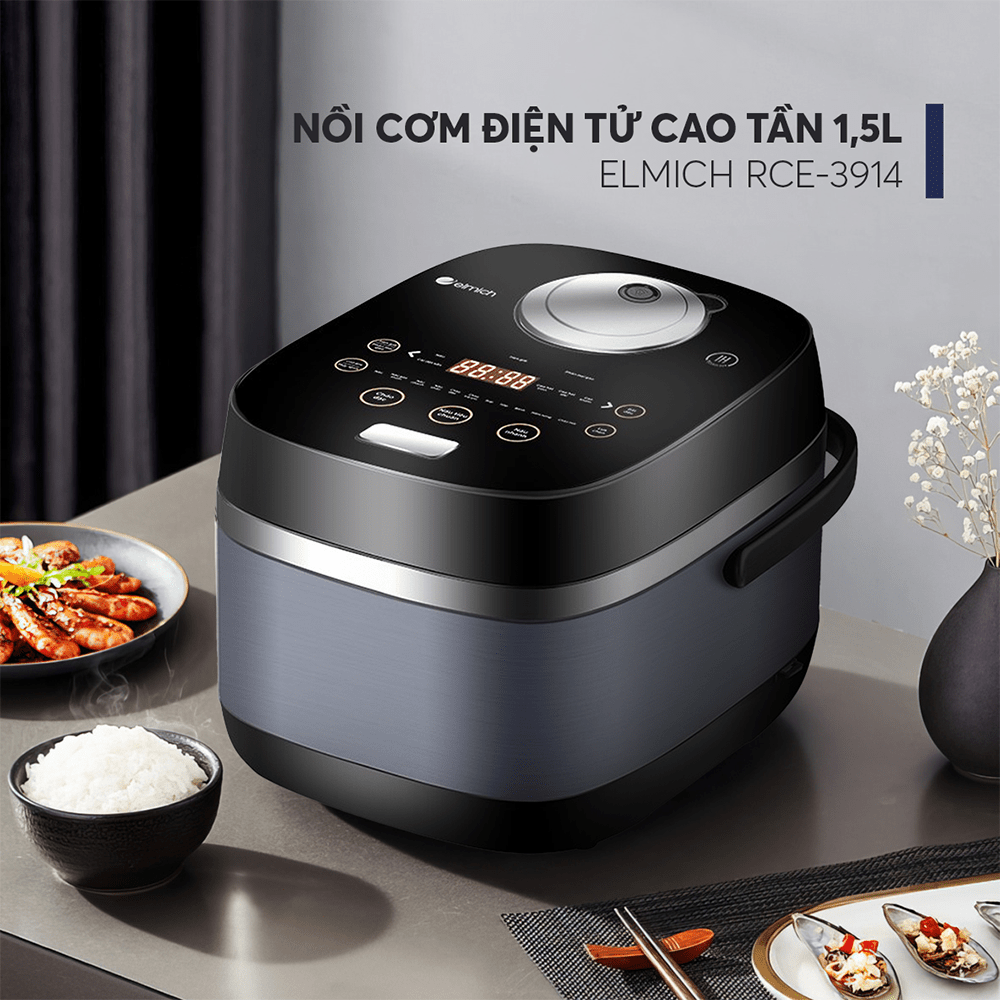 Nồi cơm điện tử cao tần elmich 1,5l rce-3914 ih ricecooker