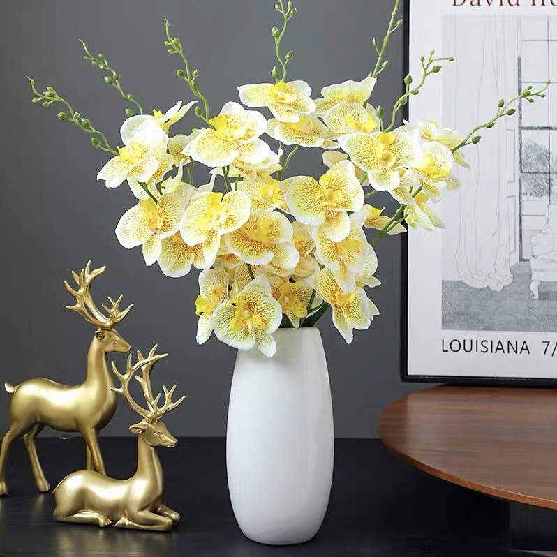 Lọ hoa decor bằng gốm tráng men bóng cao cấp Qhouse , bình hoa trang trí nội thất Nordic Vintage Bắc Âu sang trọng
