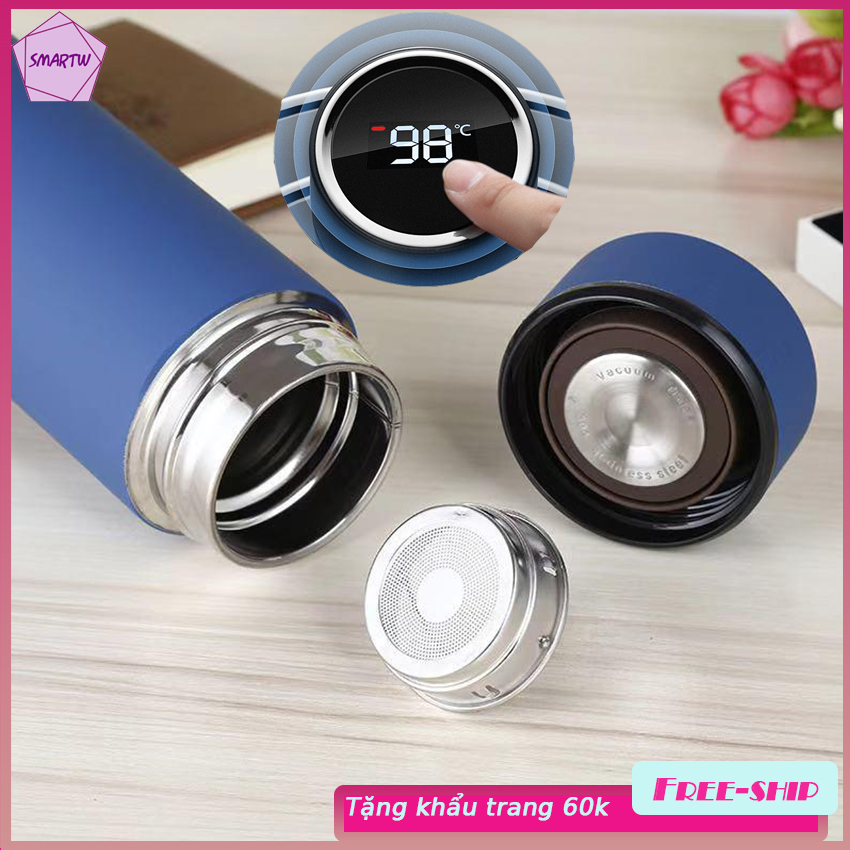 Bình giữ nhiệt thông minh 2020 N-01 SmartW 500 ml, hiển thị nhiệt độ, có giá lọc trà, 8 lớp giữ nhiệt hiệu quả