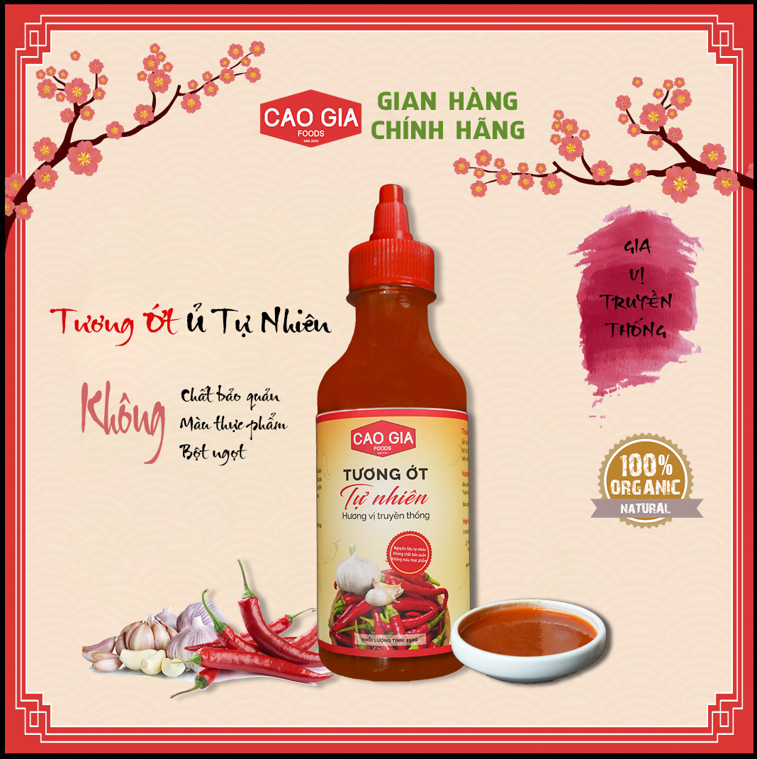 Tương ớt lên men tự nhiên - Cao Gia Foods, hương vị cay nồng, yêu thích nhất 2024 (Số lượng có hạn)