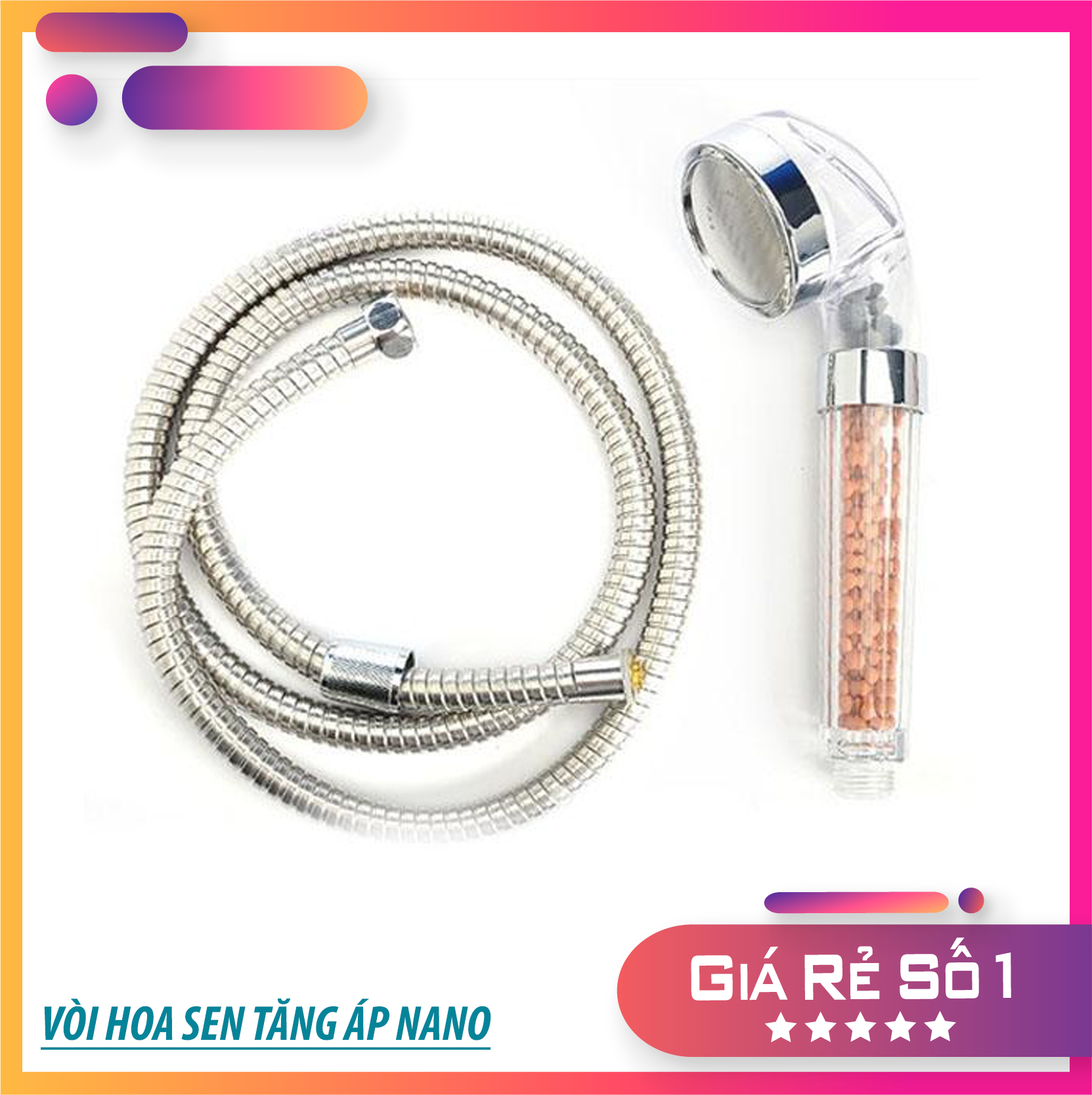 Vòi hoa sen tăng áp - Bộ vòi tắm hoa sen tăng áp Nano công nghệ Nhật Bản, vòi tắm nước xả đều và nhanh