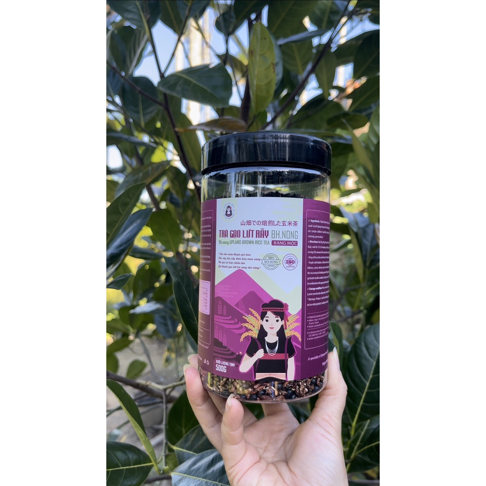 Trà gạo lứt rẫy Bhnong Rang mộc hộp 500gr