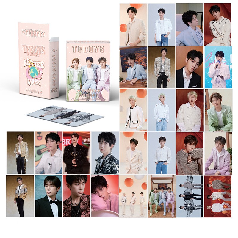 Tfboys hộp 50 card thẻ bo góc dịch dương thiên tỉ vương nguyên vương tuấn khải