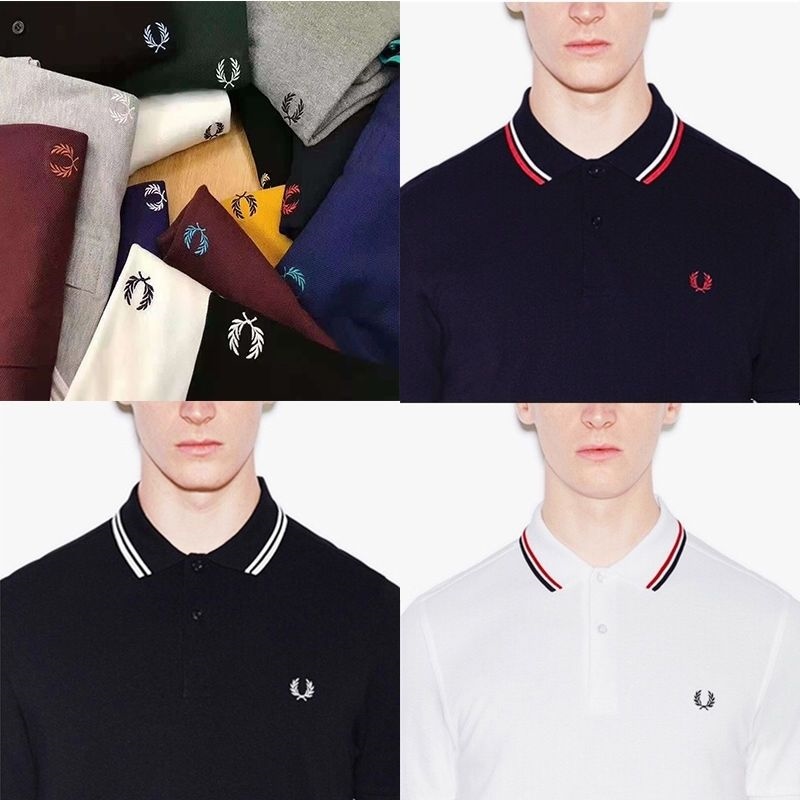 [Hot style] fred perry wheat ear men's summer POLO short-sleeved lapel European station casual business T-shirt