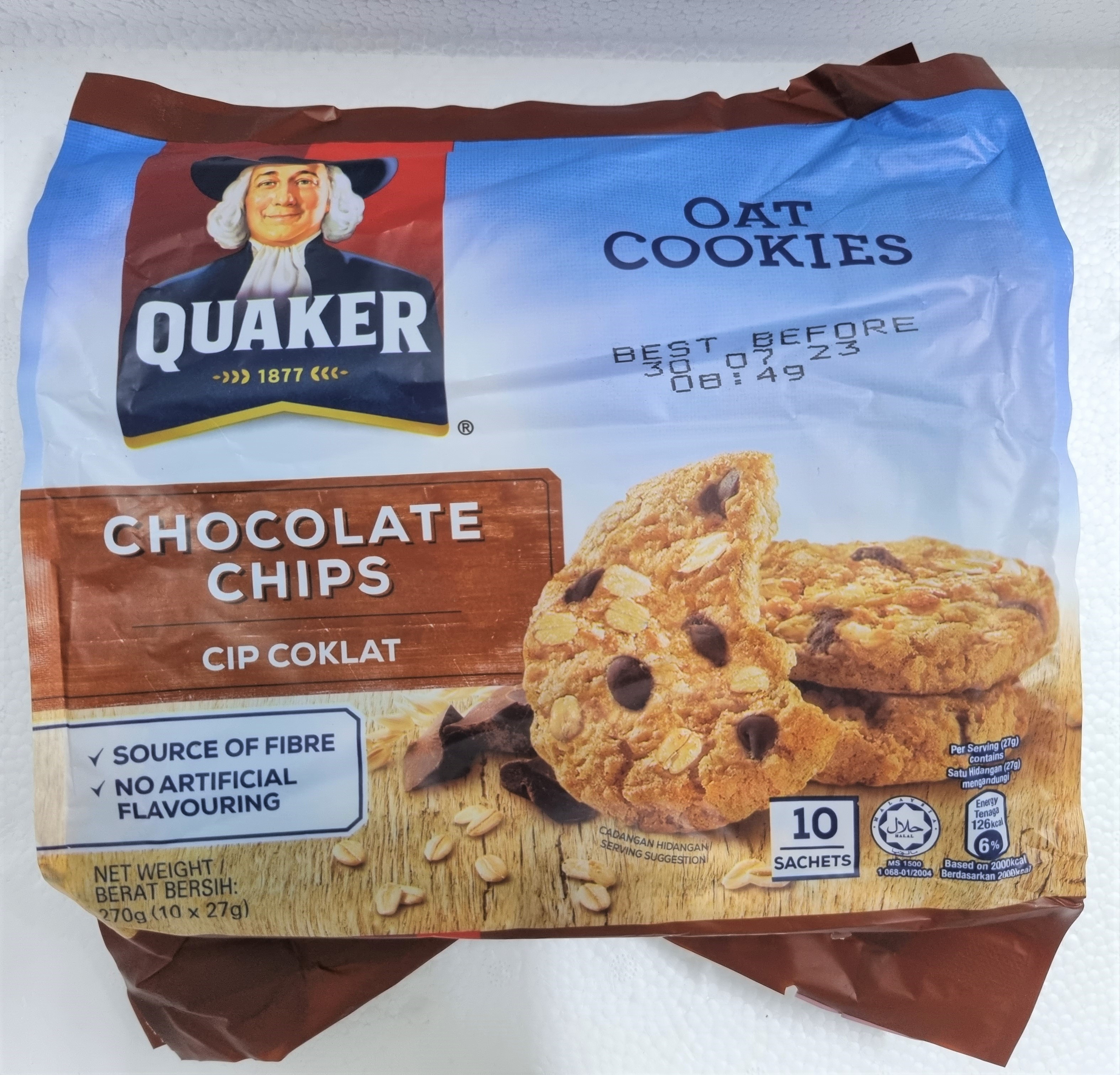 Bánh quy yến mạch sô cô la quaker chocolate chips oat cookies